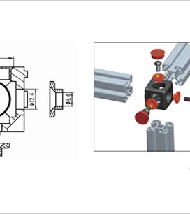 鋁型材三維角連接件二維圖2 鋁型材三維角連接件二維圖2