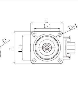 水平調節支撐腳輪頂視圖